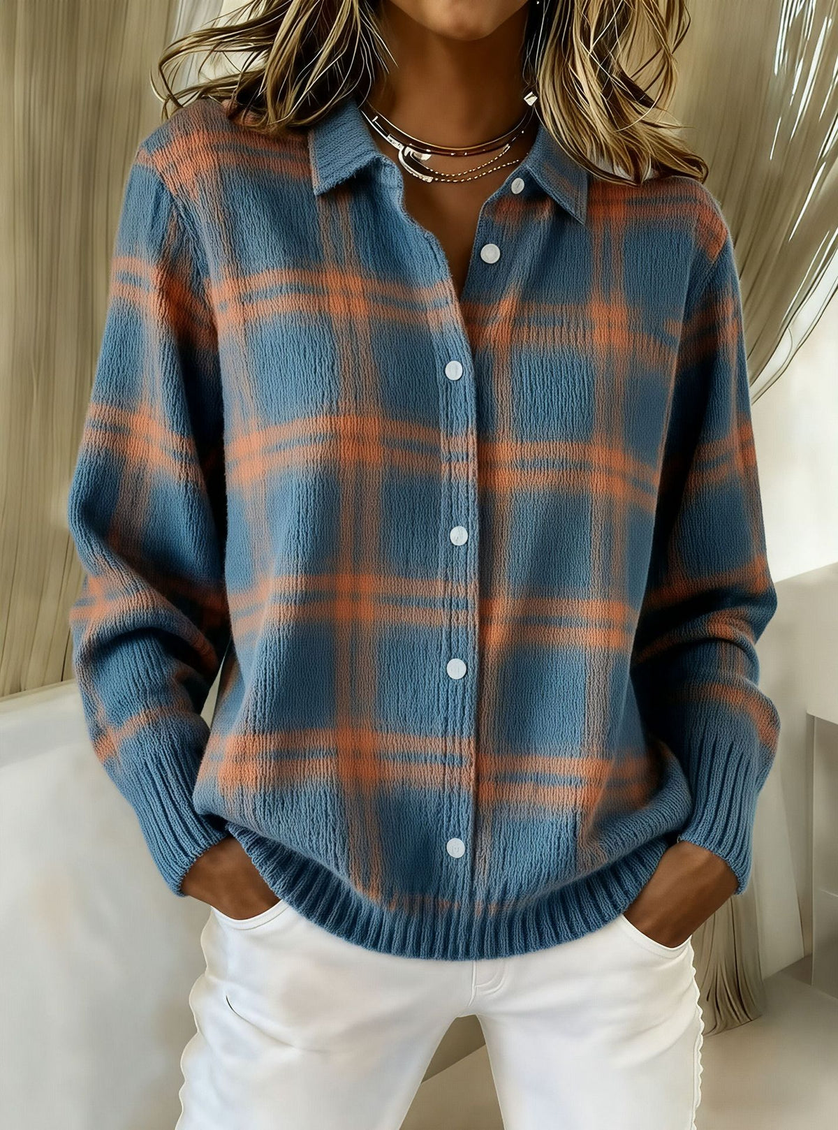Clara™ | Pull en Maille à Col Boutonné