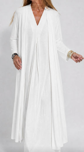 Camille™ | Robe Longue Élégante & Cardigan Inclus