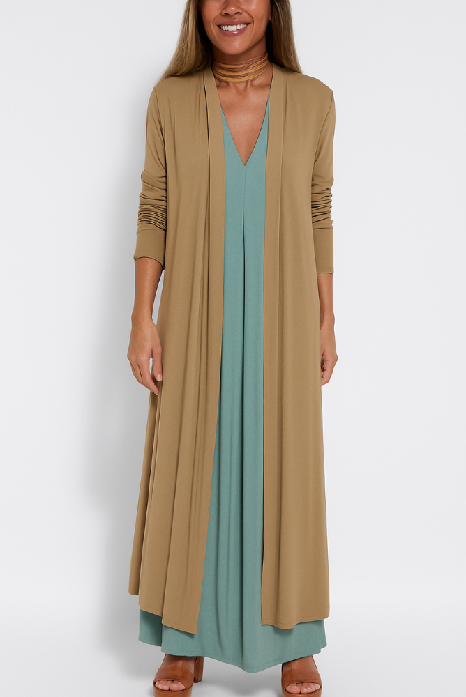 Camille™ | Robe Longue Élégante & Cardigan Inclus
